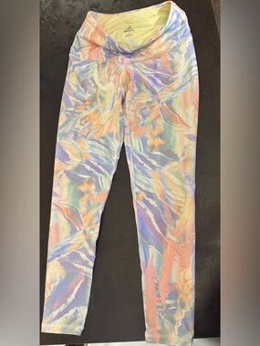 Prana Pastel Watercolor Print Leggings - Lavender, Peach, Mint, Cream